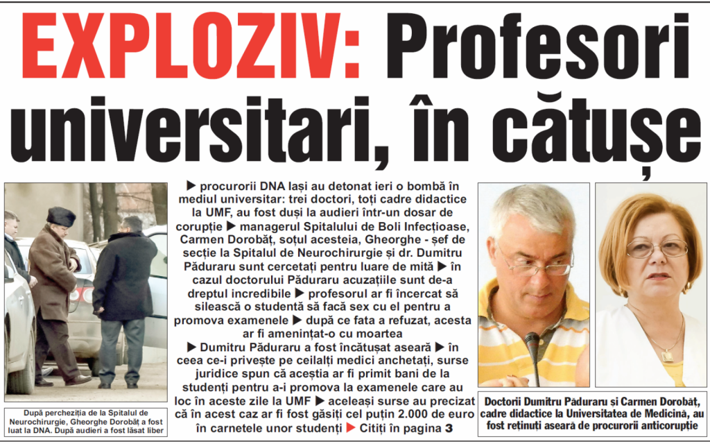  BOMBĂ! SEX ŞI ŞPĂGI LA EXAMENE LA UMF IAŞI