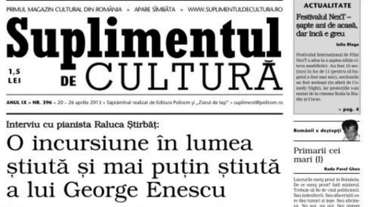 Nu ratați Suplimentul de cultură! Interviuri, cronici literare, eseuri, jurnale