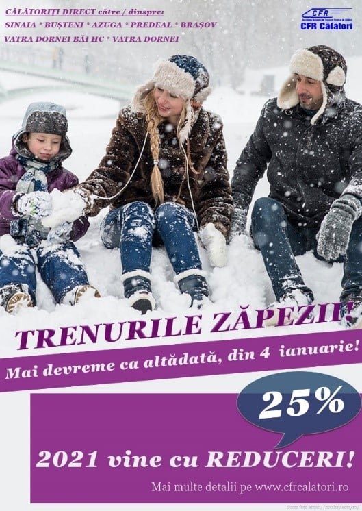  „Trenurile Zăpezii“. În ce condiții se acordă reduceri de până la 25%