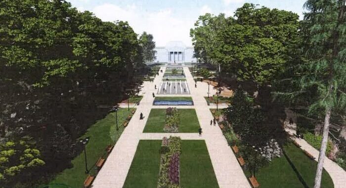  Parcul din fața Teatrului va fi inaugurat sâmbătă. Va dispune de fântână interactivă, fântâni cu cascadă și gradenă circulară