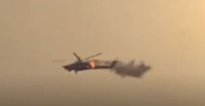(VIDEO) Momentul în care un elicopter rus, atacat de ucraineni, explodează în aer