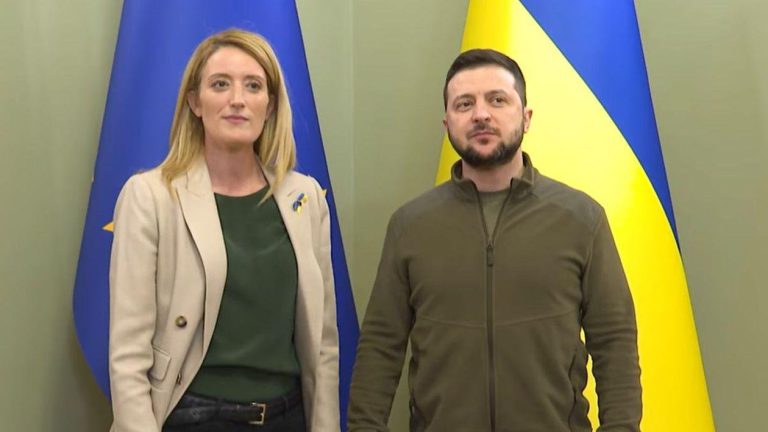 Zelenski, după vizita Robertei Metsola la Kiev: A fost un gest de eroism