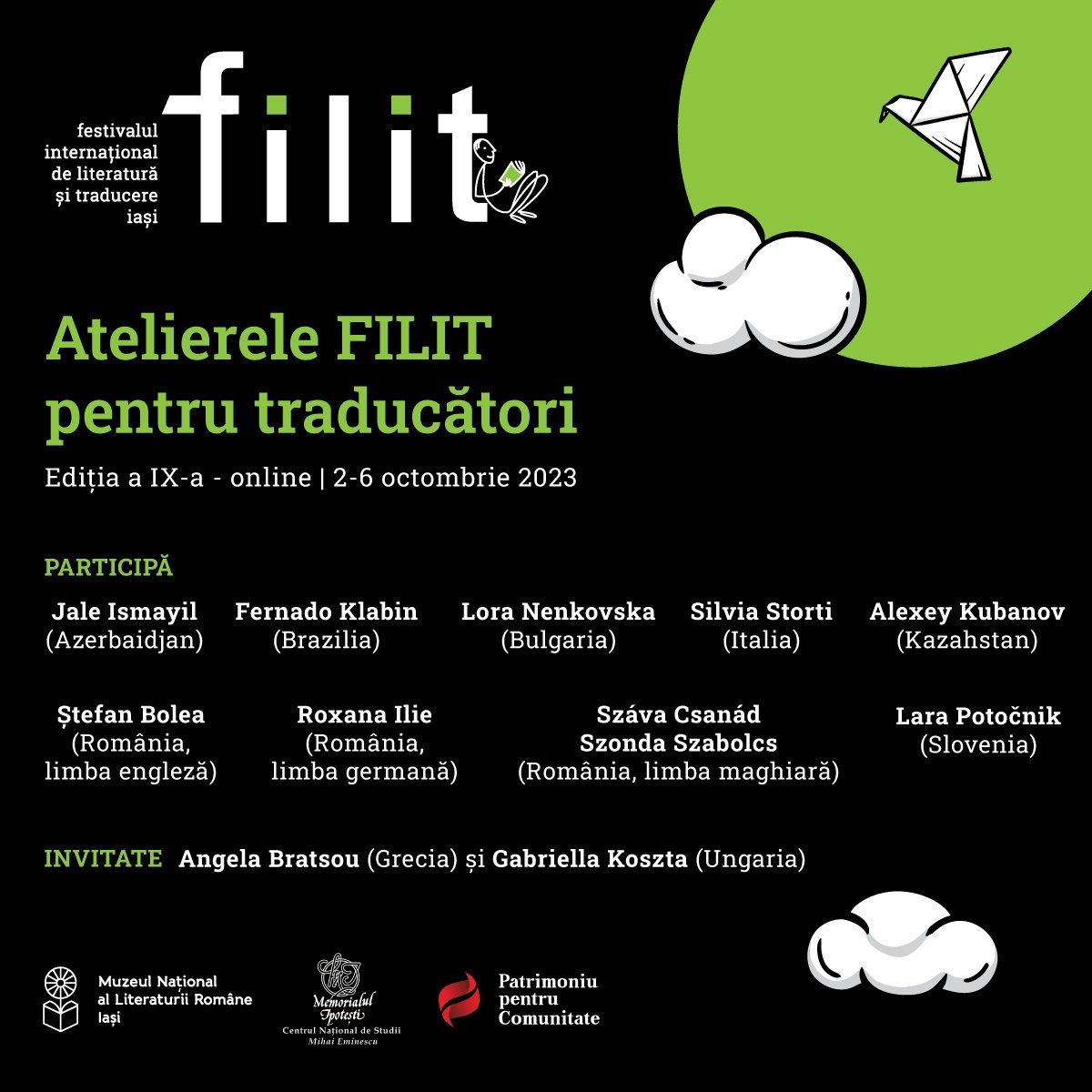 Atelierele FILIT pentru traducători - participanți din nouă țări  la cea de-a IX-a ediție