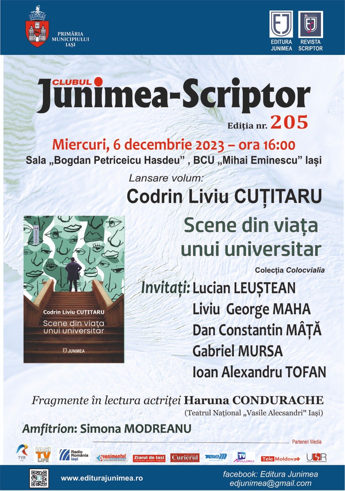  “Proză de campus” – Lansare inedită mâine la BCU. Autor: cunoscutul om de litere Codrin Liviu Cuţitaru