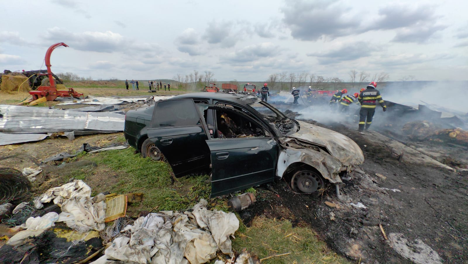 Şaptezeci de vaci au murit, sâmbătă, într-un incendiu care a cuprins o fermă de animale