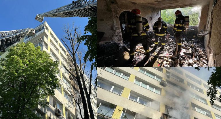 Incendiu la un apartament din Sectorul 2. Sunt degajări mari de fum, iar patru persoane au fost duse la spital