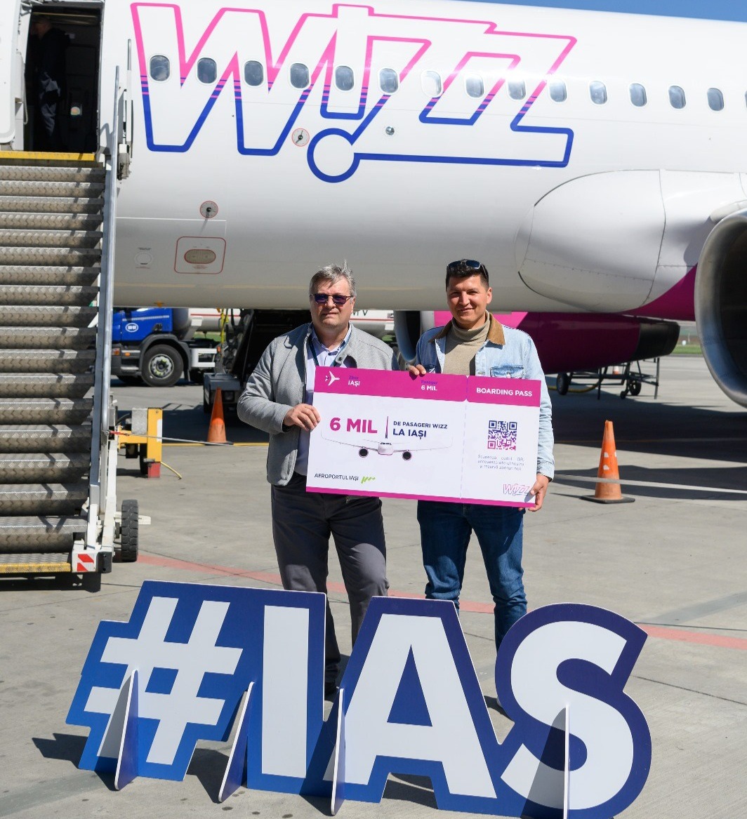 Șase milioane de pasageri la Iași cu avioanele Wizz