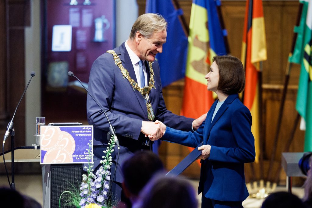 Maia Sandu va dona premiul „Robert Blum pentru Democraţie 2024”, decernat, sâmbătă, la Leipzig