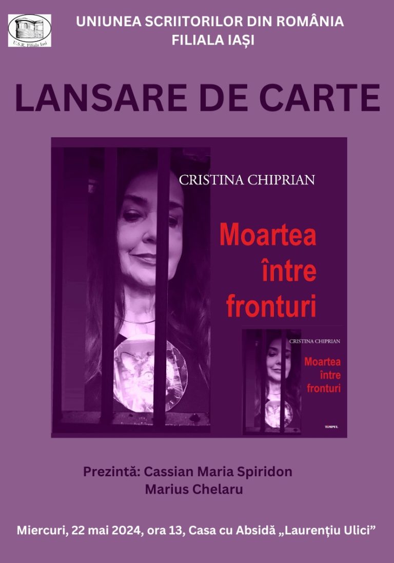 Lansare de carte, astăzi, la sediul filialei Uniunii Scriitorilor