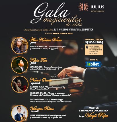 GALA MUZICIENILOR DE ELITĂ, pe 15 mai, la USV Iași