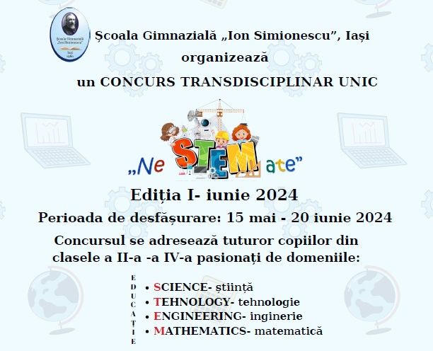  Concurs unic în județ, destinat elevilor de ciclu primar, la Școala „Simionescu”