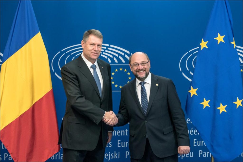 Preşedintele Klaus Iohannis, discuţii cu Martin Schulz despre noua configuraţie politică a UE