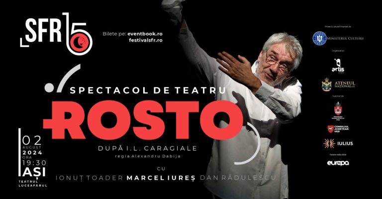 Marcel Iureș urcă pe scena ieșeană cu spectacolul „Rosto”,  în cadrul SFR 15