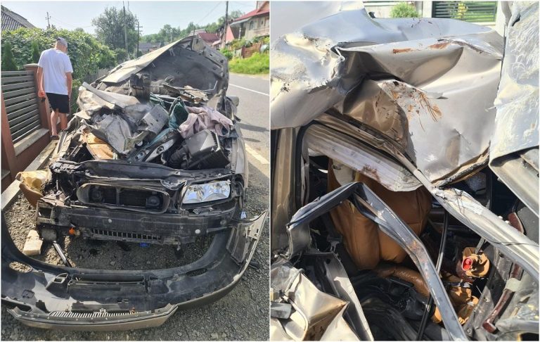 Un tânăr de 20 de ani s-a înfipt cu mașina într-un stâlp: un mort și doi răniți