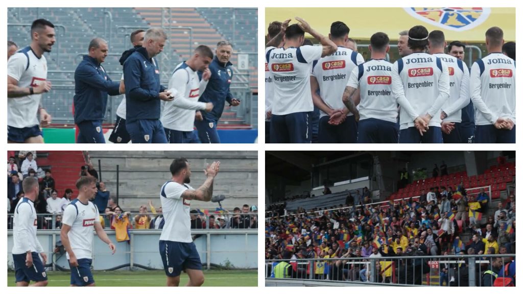 VIDEO Nebunie la primul antrenament al echipei naționale în Germania. Mii de fani i-au încurajat pe „tricolori”