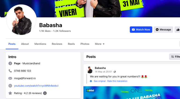 Babasha, impresariat de o firmă care are zeci de contracte anual cu instituții publice pentru concerte. Primăria Sectorului 3 (Robert Negoiță), printre cele mai mari contracte