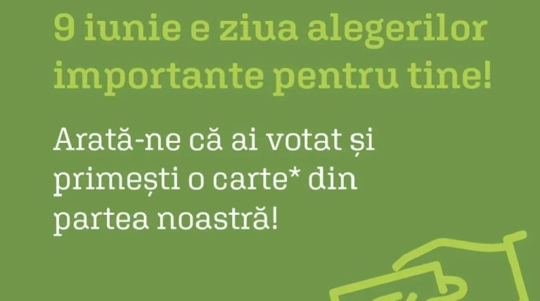 Dacă ați votat, primiți o carte gratis în librăriile Cărturești, în limita stocului disponibil