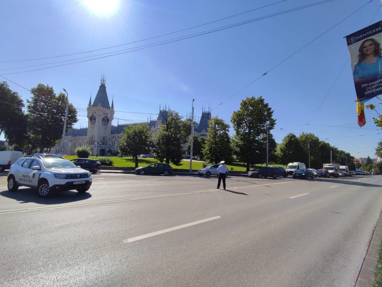 VIDEO Trafic deviat pe linia tramvaielor în Centru. Este Ziua Drapelului