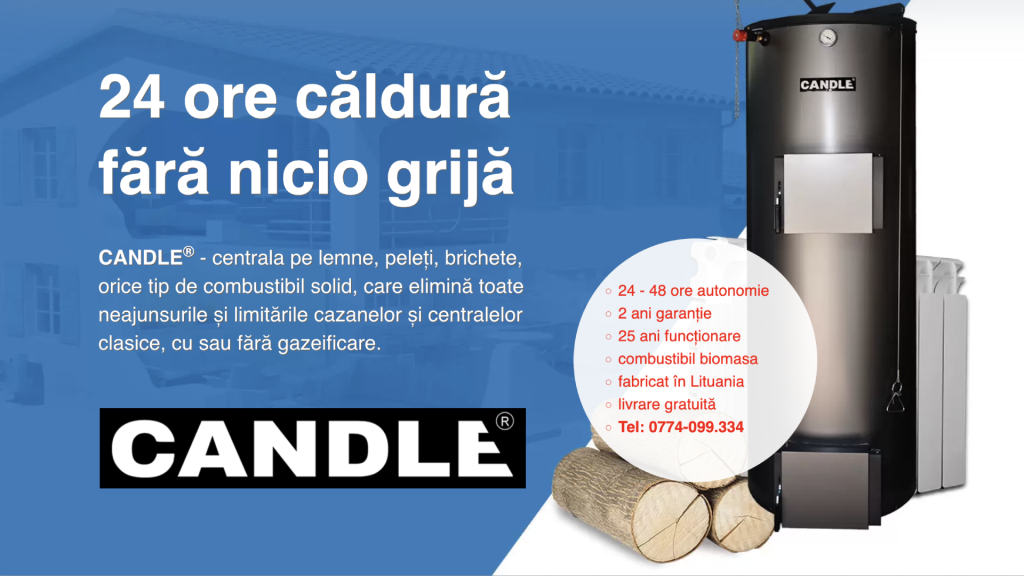  Centrala pe combustibil solid perfectă,  echipată cu toate accesoriile (P)