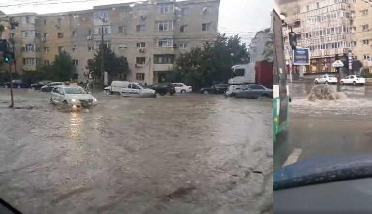 VIDEO - A plouat „puțin” mai mult la Iași – „Nu vă supărați oameni buni, n-aveți o barcă?”