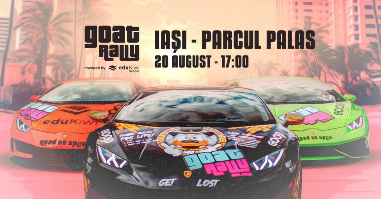 GOAT Rally Tour ajunge marți în Iași: peste 25 de super-mașini, printre care Lamborghini, Ferrari, Porsche, Brabus și Corvette, expuse în parcul Palas