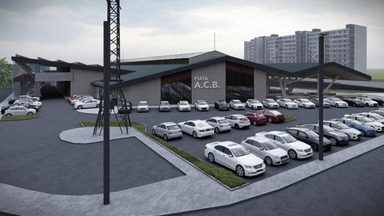 Parcare supraterană și piață Alexandru cel Bun, municipiul Iași (P)