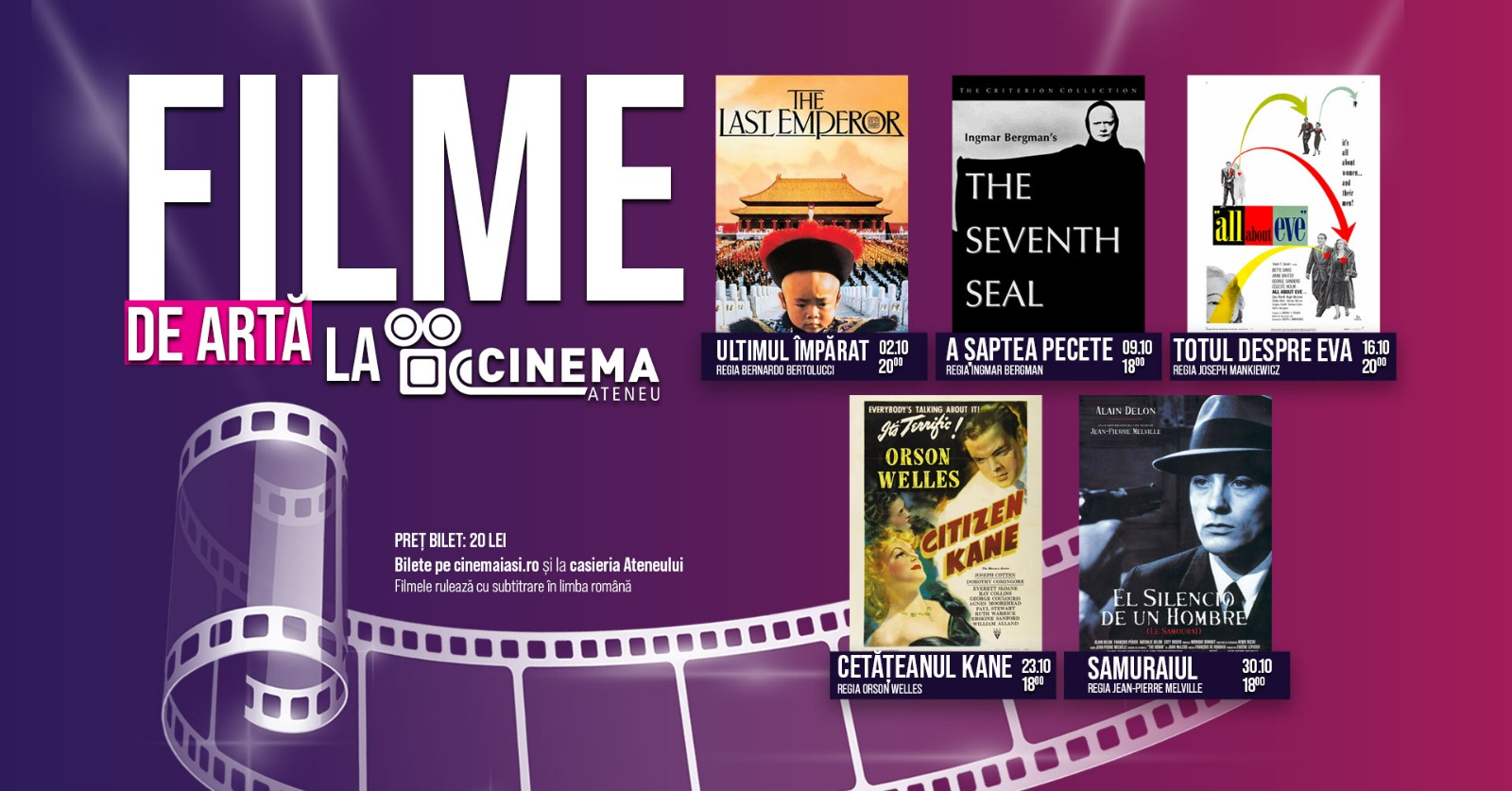  Cinci filme de artă, în luna octombrie, la Cinema Ateneu