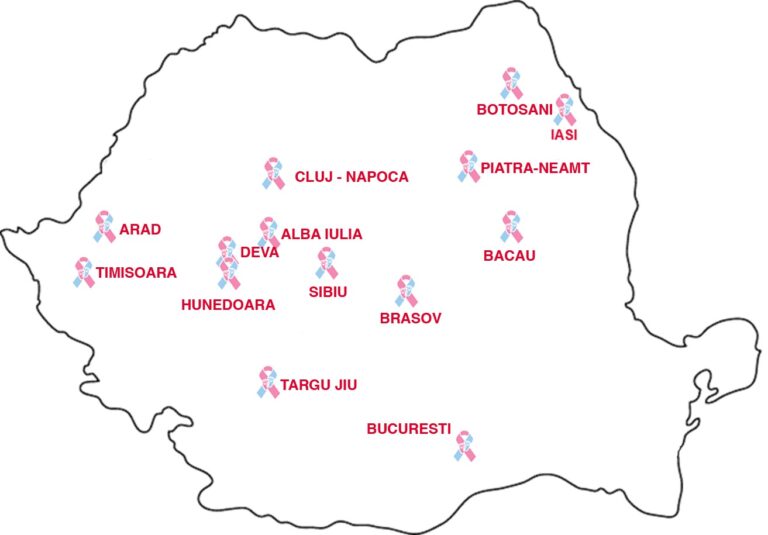 Palatul Culturii, UMF și Hotelul Unirea, iluminate în roz și bleu pentru „Ziua Părinților de Îngeri”