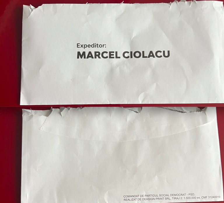 Defapt.ro: Milioane de scrisori electorale de la Ciolacu, trimise cu „fantomele” Poștei: plicurile nu conțin nici o ștampilă a companiei de stat