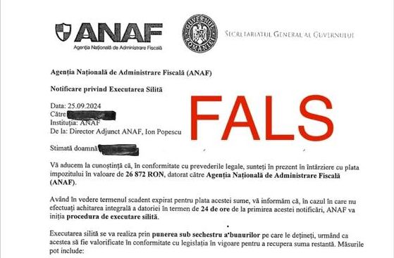 ANAF atrage atenția asupra unor mesaje false transmise în numele instituției: „Nu accesați link-uri și nu descărcați fișiere din astfel de mesaje”