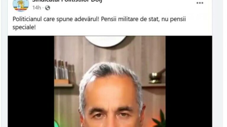 Scandal în poliție. Președintele sindicatului din Gorj i-a făcut campanie lui Georgescu