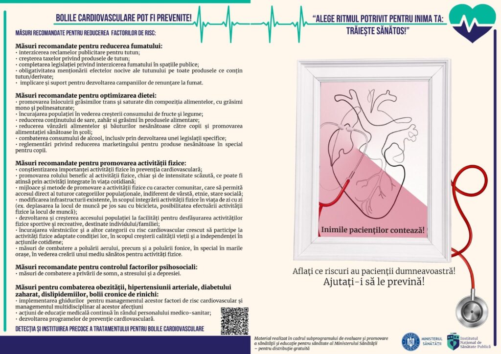 Campania de prevenire a bolilor cardiovasculare „Alege ritmul potrivit pentru inima ta: Trăiește sănătos”