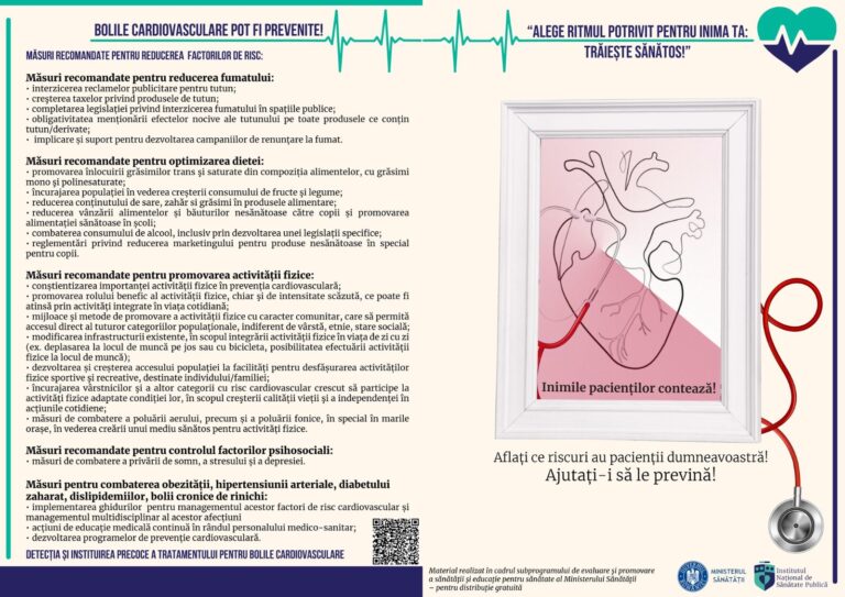 Campania de prevenire a bolilor cardiovasculare „Alege ritmul potrivit pentru inima ta: Trăiește sănătos”