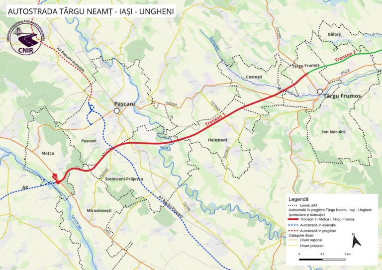 Pe hârtie, Autostrada Unirii (A8) ajunge astăzi la Lețcani. Decizie majoră la CNIR