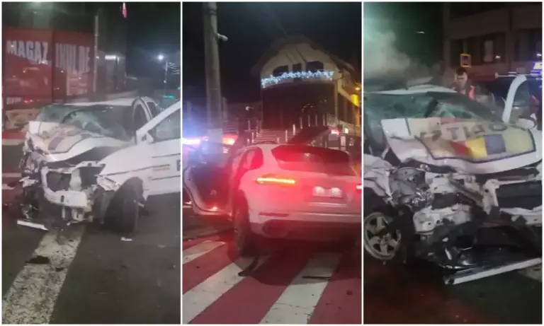 Tânărul care a intrat cu bolidul într-o autospecială a Poliţiei din Maramureș, rănind trei agenţi, a fost arestat preventiv