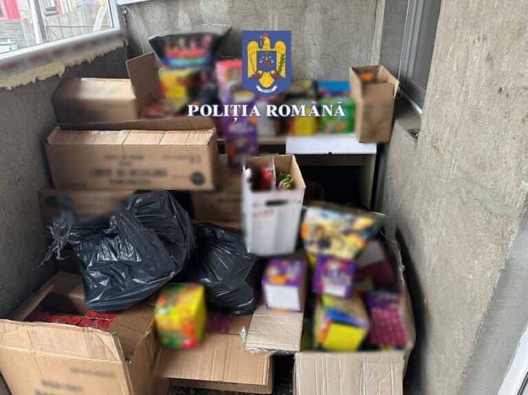 550 de kilograme de articole pirotehnice descoperite de polițiști din Olt în urma a cinci percheziții