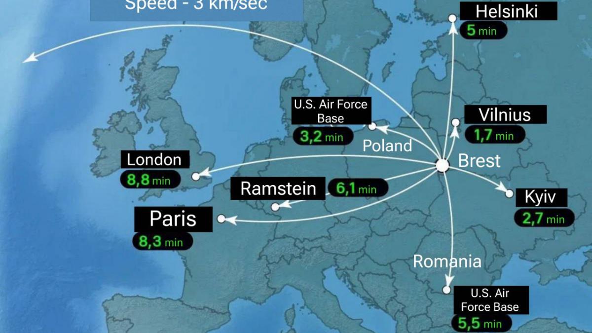  Propaganda Moscovei susține că racheta Oreșnik ar putea lovi baza de la Deveselu în 5 minute și 30 de secunde de la lansare