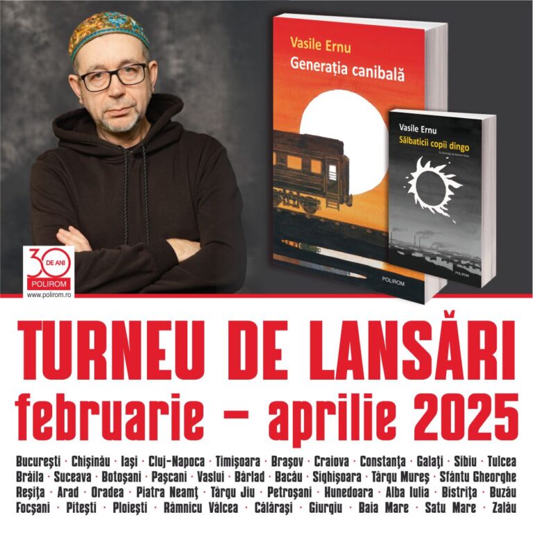 Vasile Ernu, turneu de lansări dedicat volumului Generația canibală. Programul evenimentelor