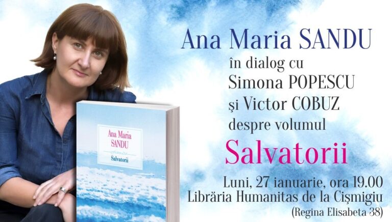 Ana Maria Sandu în dialog cu Simona Popescu și Victor Cobuz despre volumul „Salvatorii”