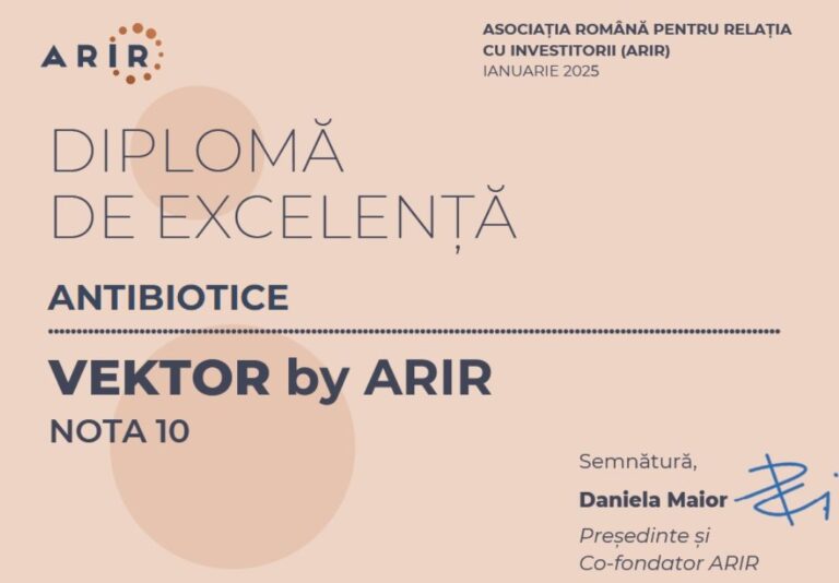 Excelența continuă: Nota 10 în clasamentul VEKTOR pentru Antibiotice Iași, șase ani la rând