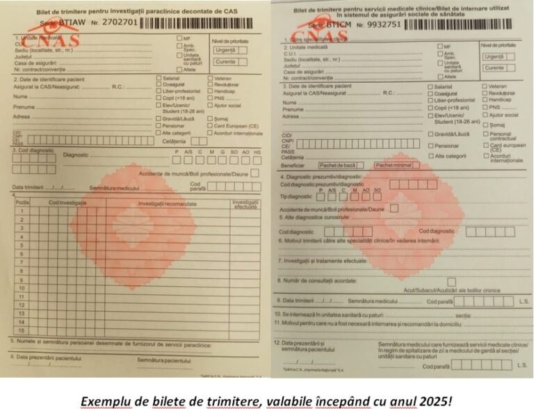 Schimbare importantă pentru pacienții de la IRO: modele noi de bilete de trimitere