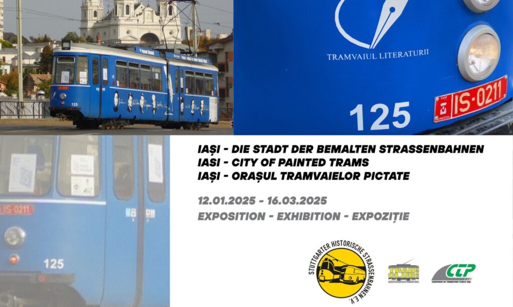  Tramvaiele pictate din Iași ajung în Stuttgart: expoziție inedită la Muzeul Tramvaiului din Stuttgart
