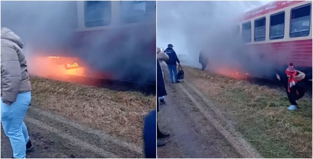  Un tren de pasageri a luat foc în mers pe ruta Arad – Nădlac