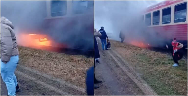 Un tren de pasageri a luat foc în mers pe ruta Arad - Nădlac
