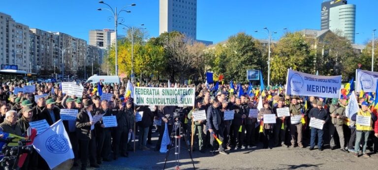 Protest al silvicultorilor, ceferiştilor, militarilor în rezervă, poliţiştilor, minerilor, siderurgiştilor, energeticienilor, la sediul Guvernului