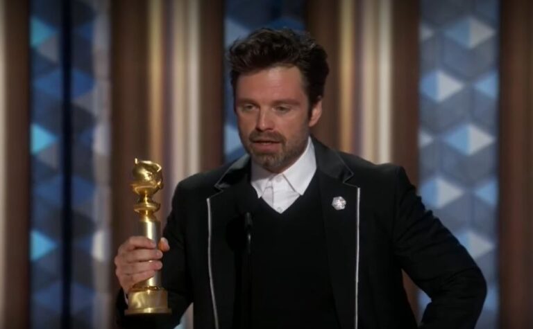 Mesajul lui Sebastian Stan pe scenă după ce a câștigat Globul de Aur: „România, te iubesc!”