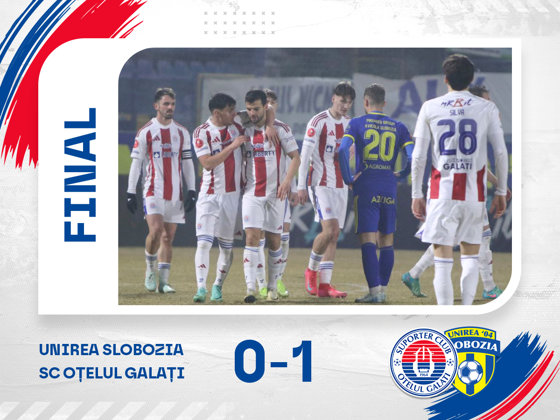 Autogolul lui Blazek face diferența în meciul Unirea Slobozia - Oțelul Galați (0 - 1)
