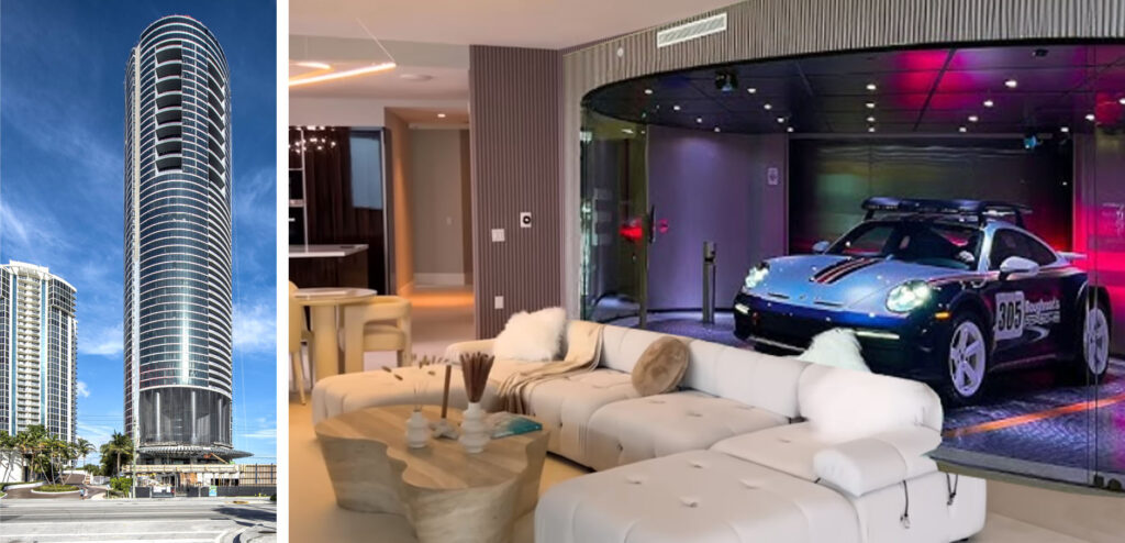  Blocul în care îți urci mașina cu liftul în sufragerie- Porsche Design Tower