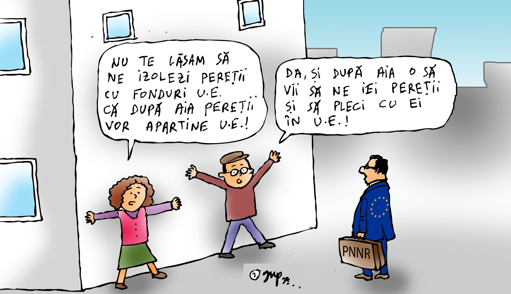 Vine UE și le ia pereții blocului!