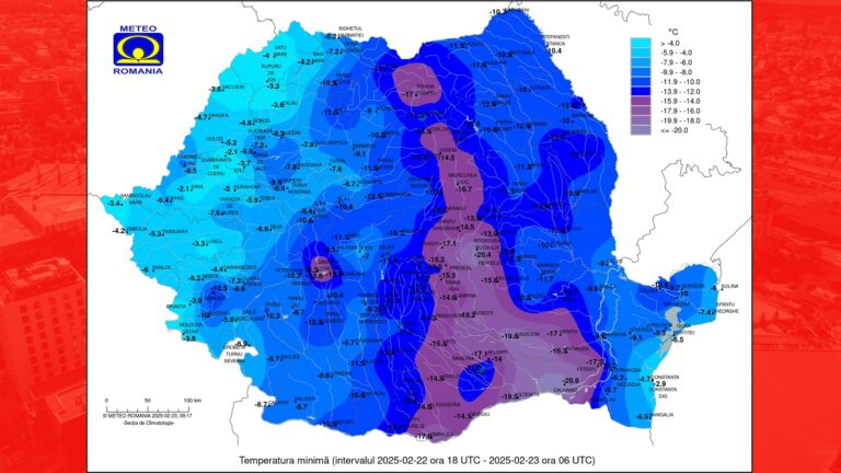 La Iași s-a înregistrat noaptea trecută aceeași temperatură ca în cea precedentă